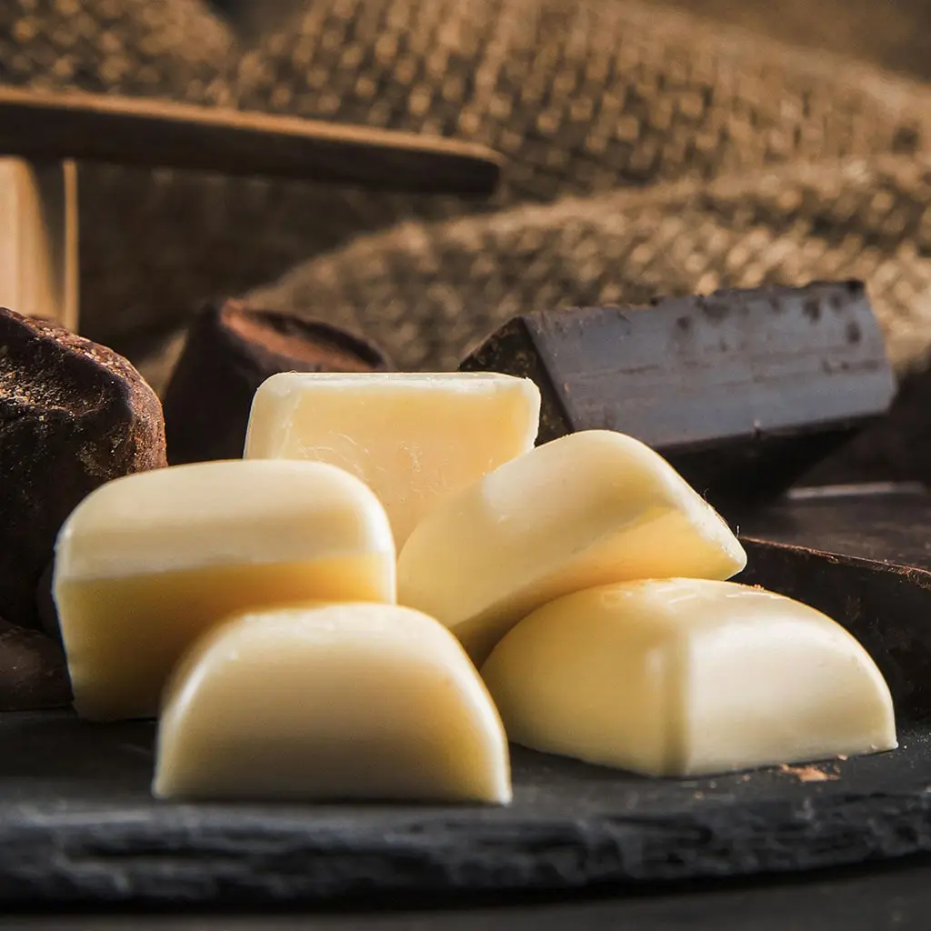 High-quality organic cocoa butter with smooth texture and pure aroma from Costa Rica