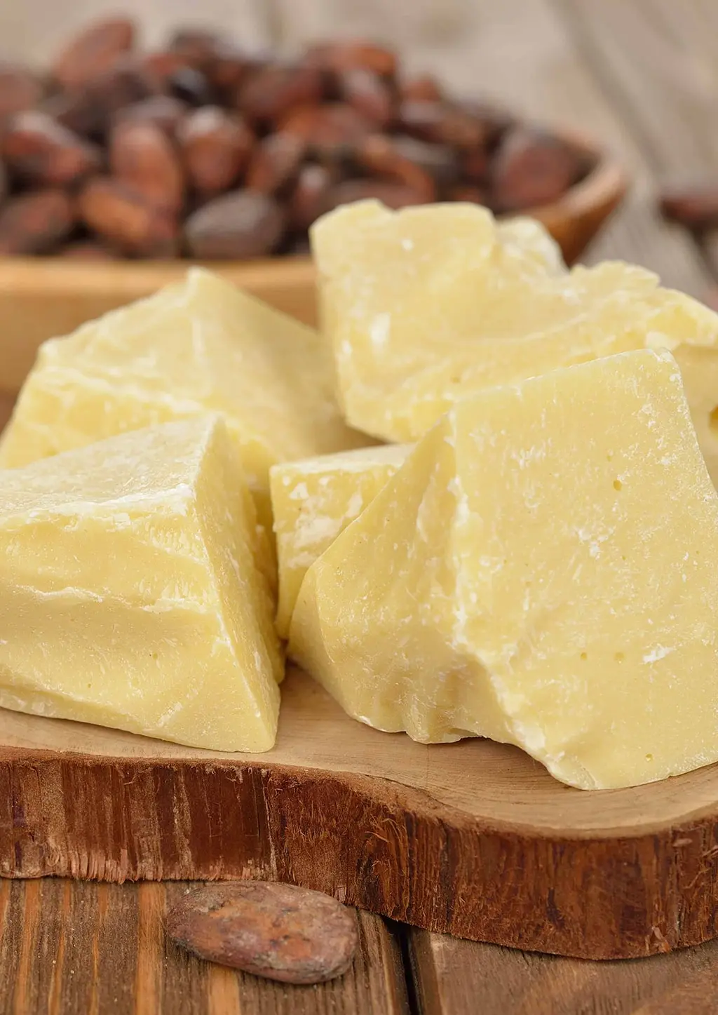 Close-up of smooth organic cocoa butter texture — natural theobroma oil from Costa Rica