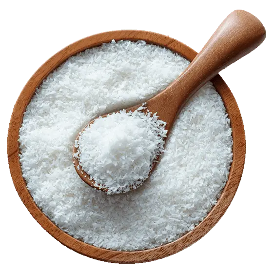Organic desiccated coconut flakes sustainable source Costa Rica